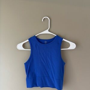 Aura Blue Ribbed Top